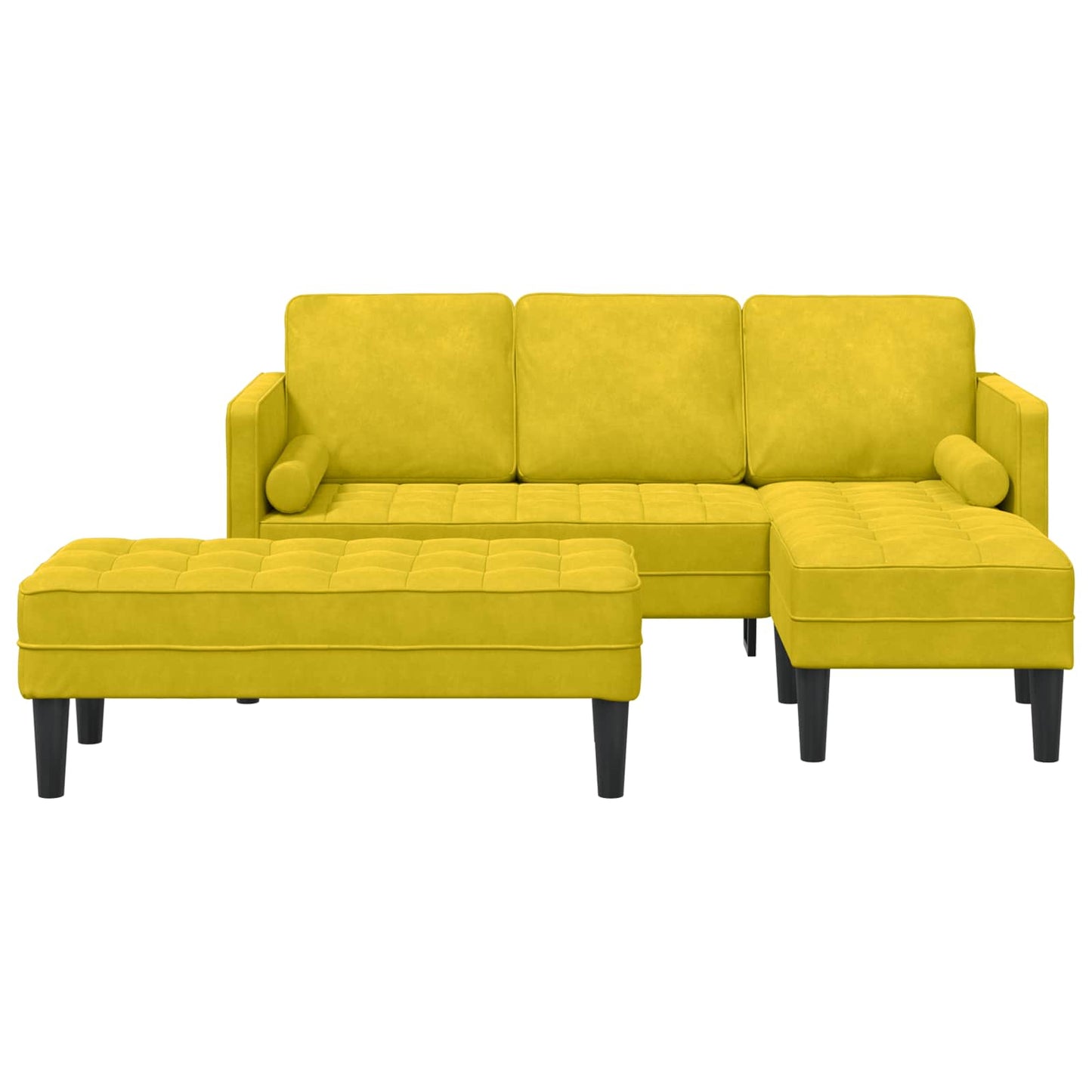 Sofa Set mit Kissen 2 pcs Gelb Polyester