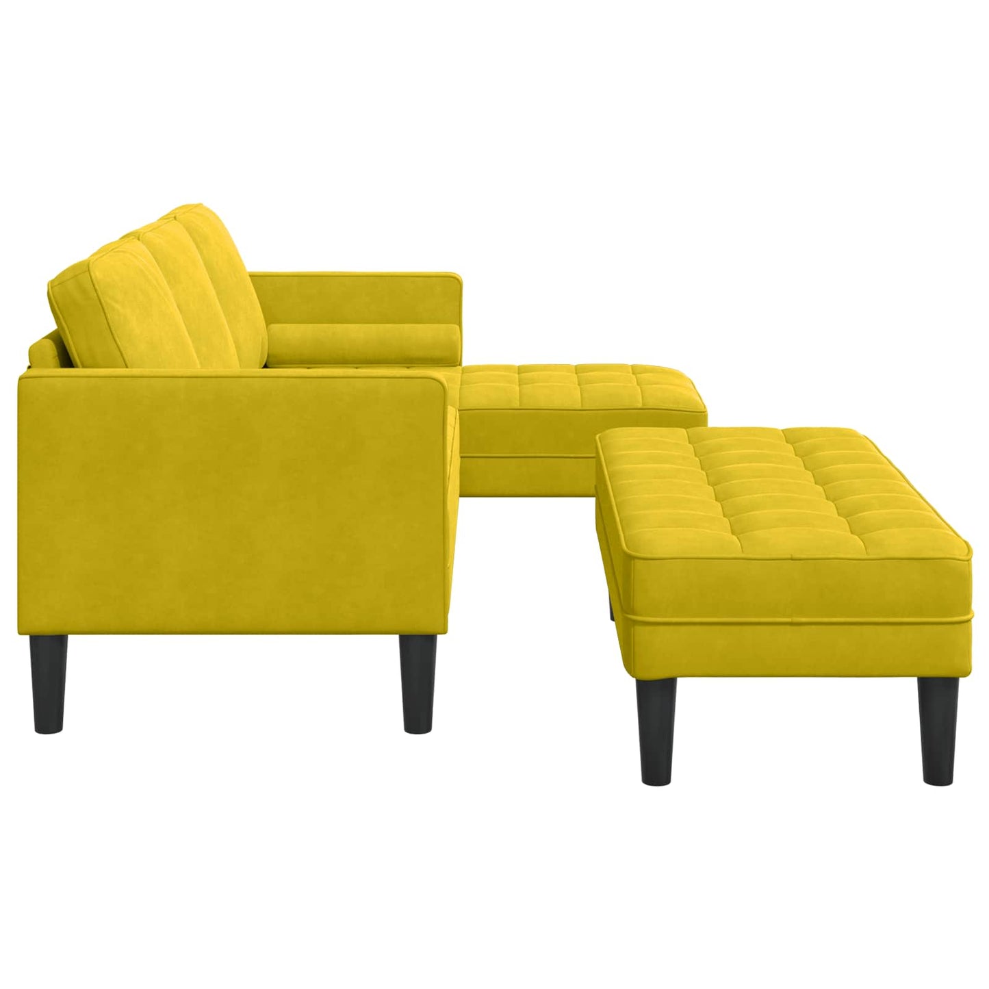Sofa Set mit Kissen 2 pcs Gelb Polyester