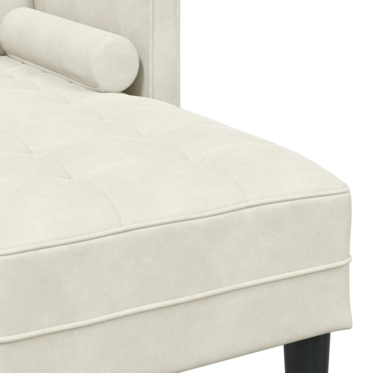 Sofa Set mit Kissen 2 pcs Creme Polyester