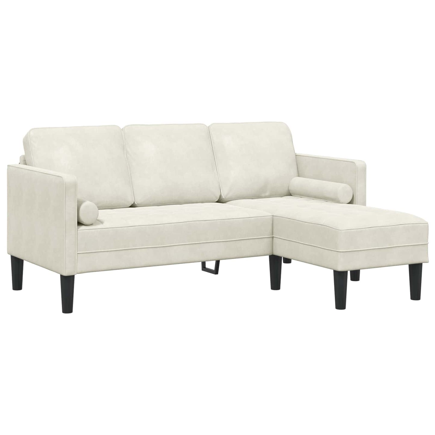 Sofa Set mit Kissen 2 pcs Creme Polyester