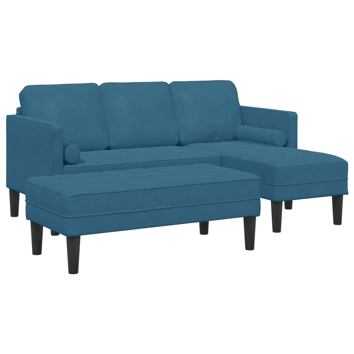 Sofa Set mit Kissen 2 pcs Blau Polyester