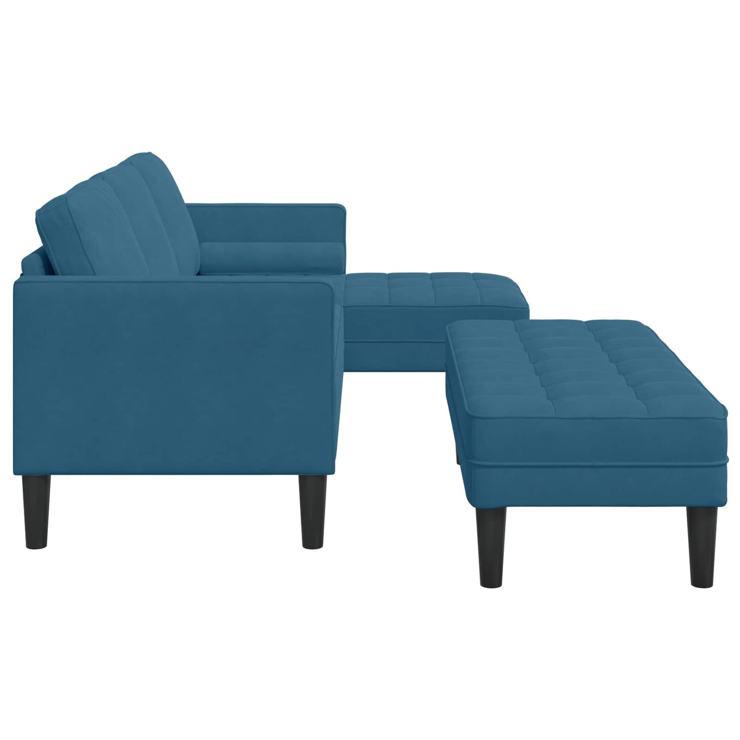 Sofa Set mit Kissen 2 pcs Blau Polyester