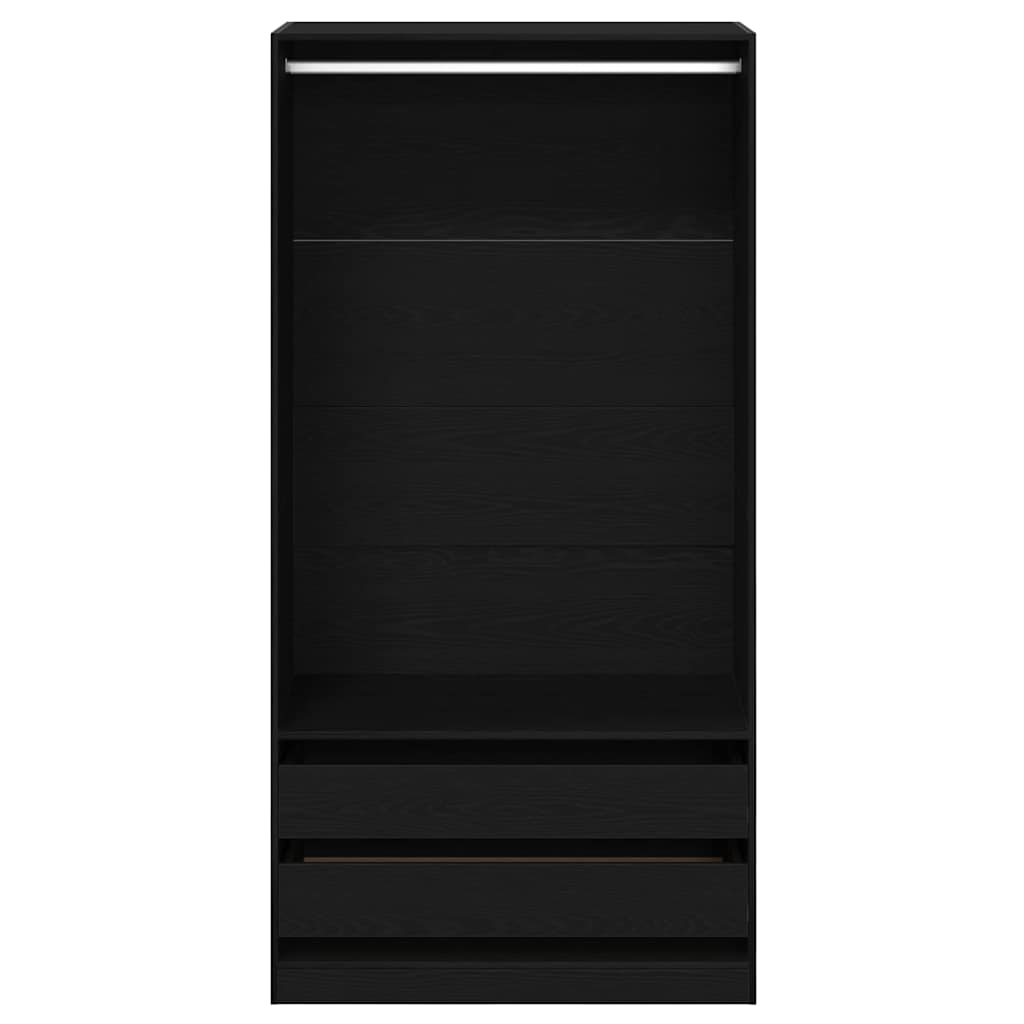 Kleiderschrank mit Regal Schwarz Eichen-Optik 100 x 50 x 200 cm