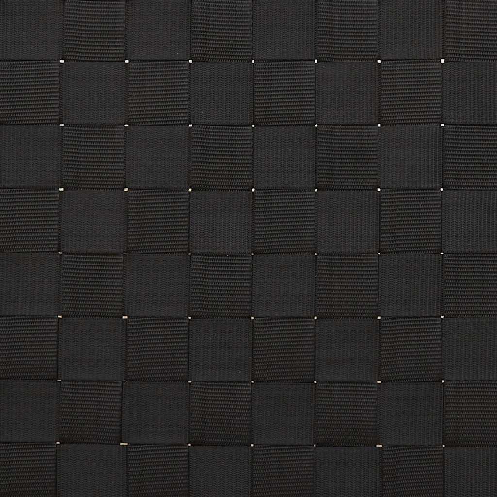 Sonnenliege mit schwarzem gewebtem Gurtband 55x200x30 cm Bambus