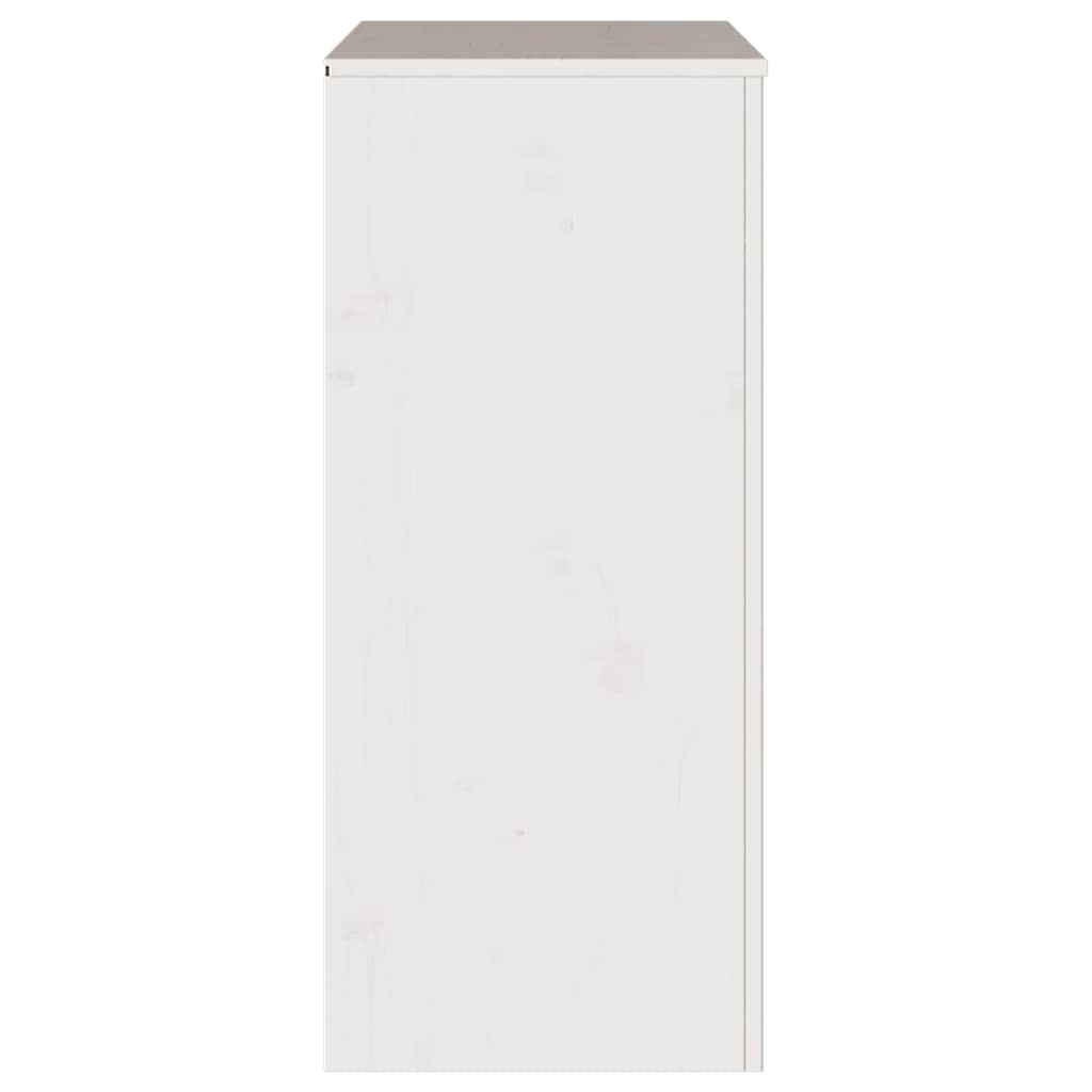 Kommode Drammen Weiß 76,5 x 40 x 91 cm Massivholz Kiefer