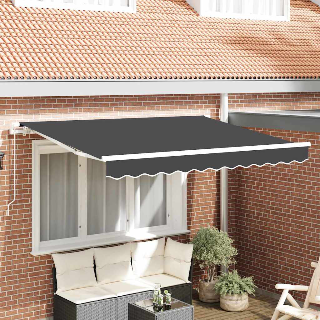 Einziehbare Markise Anthrazit 250 x 200 cm Stoff