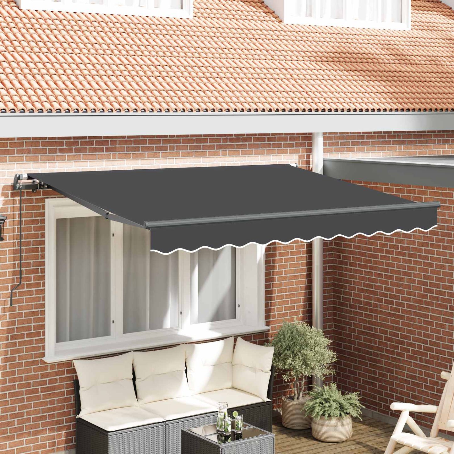 Einziehbare Markise Anthrazit 250 x 200 cm Stoff