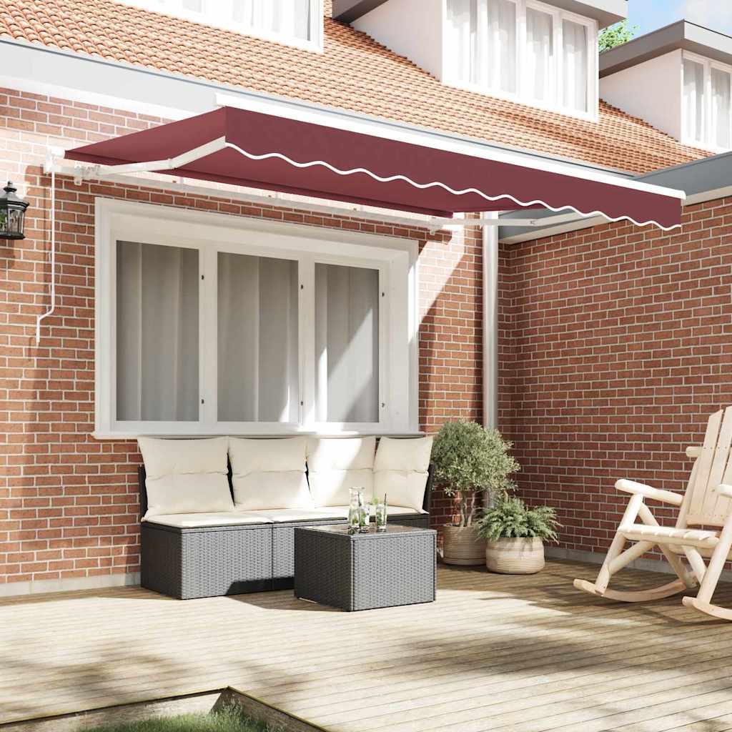 Einziehbare Markise Bordeauxrot 250 x 200 cm Stoff