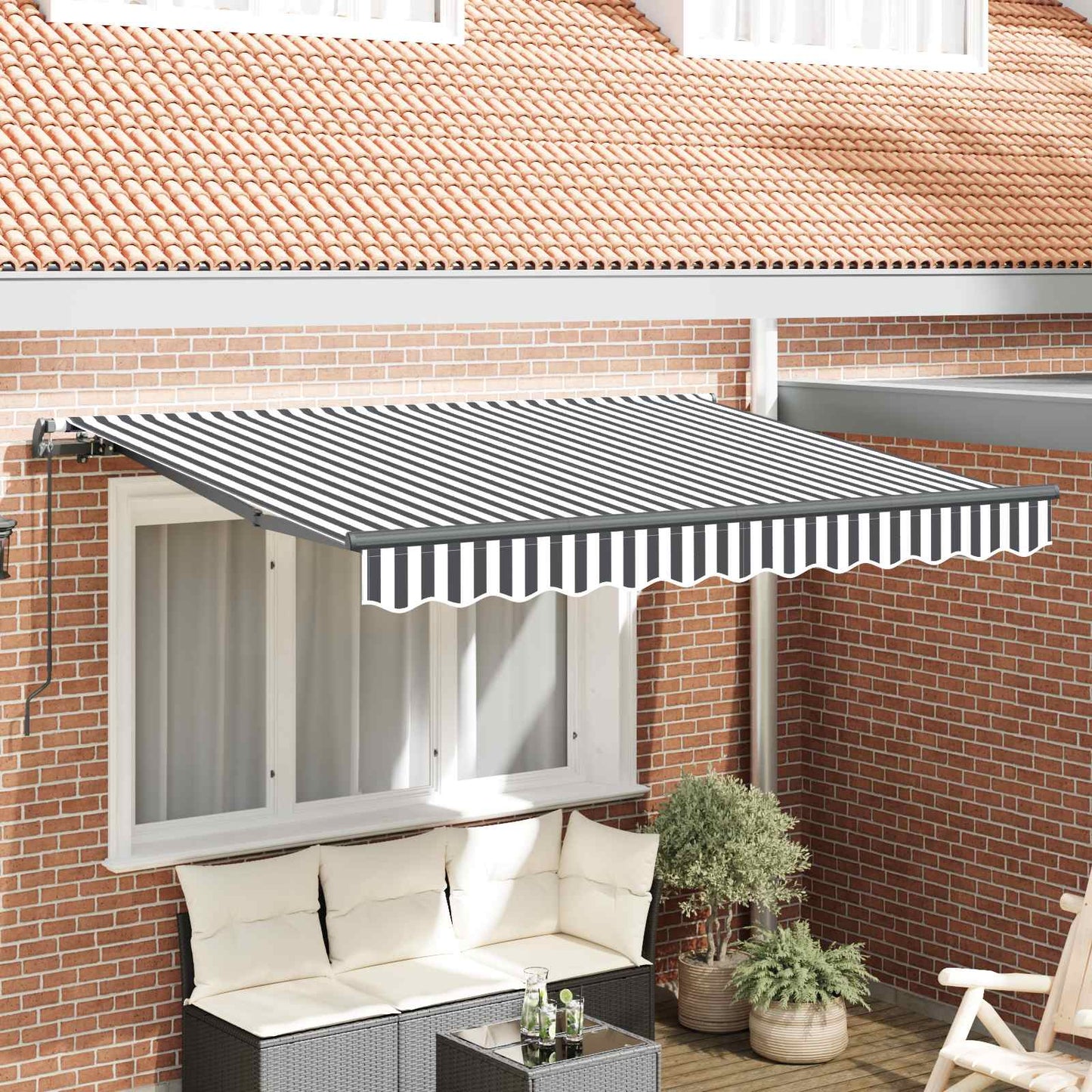 Einziehbare Markise Anthrazit 250 x 200 cm Stoff