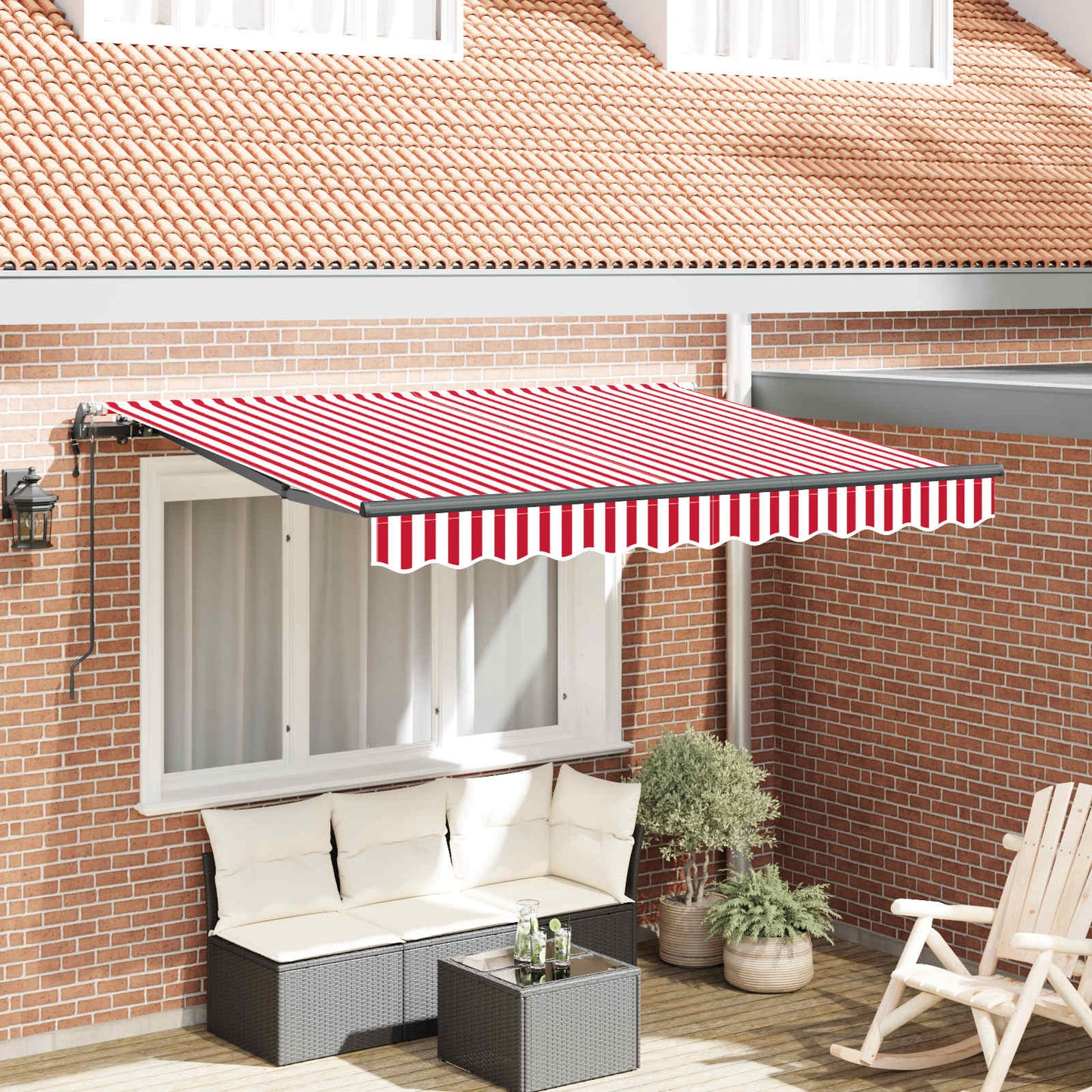 Einziehbare Markise Rot 250 x 200 cm Stoff