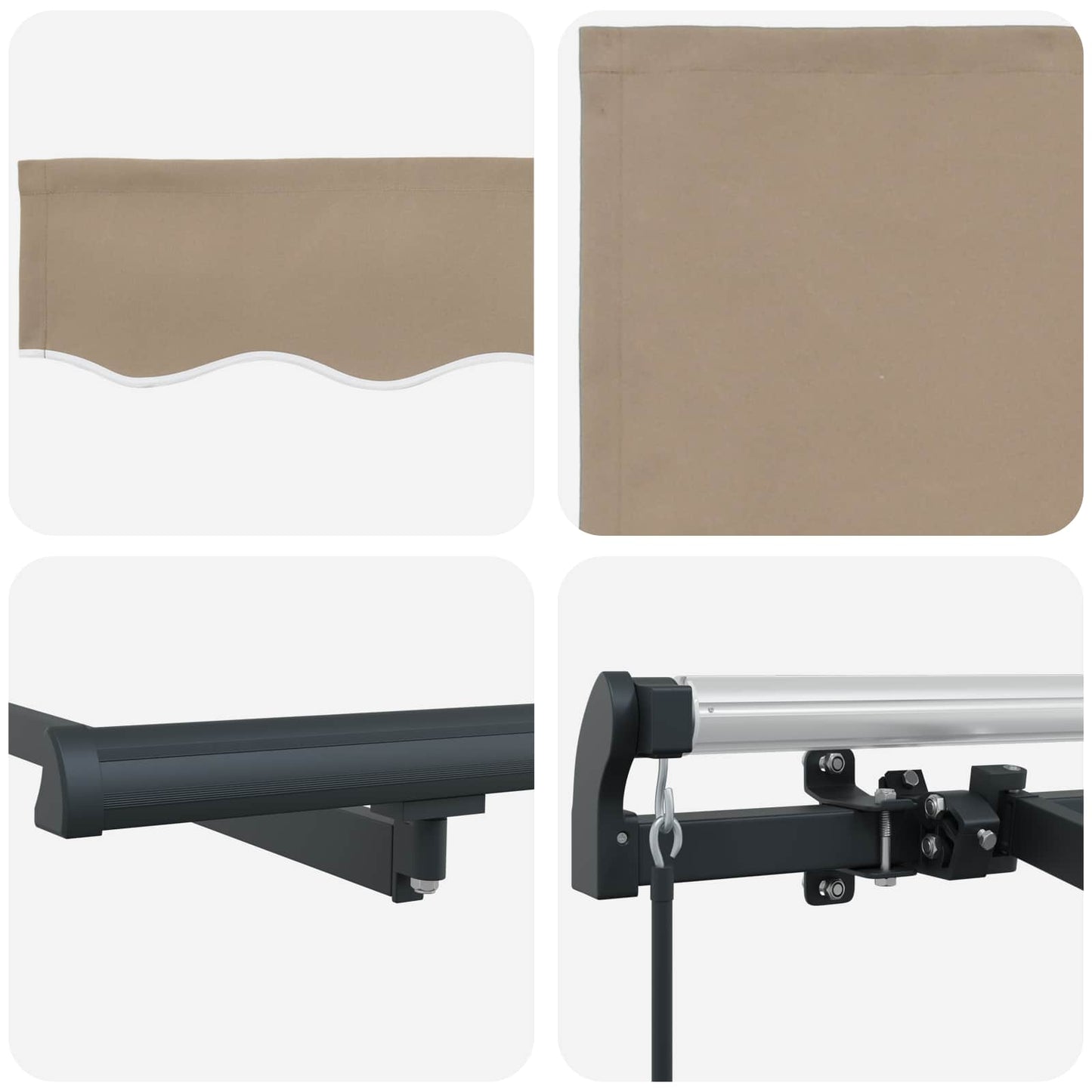 Einziehbare Markise Beige 250 x 200 cm Stoff