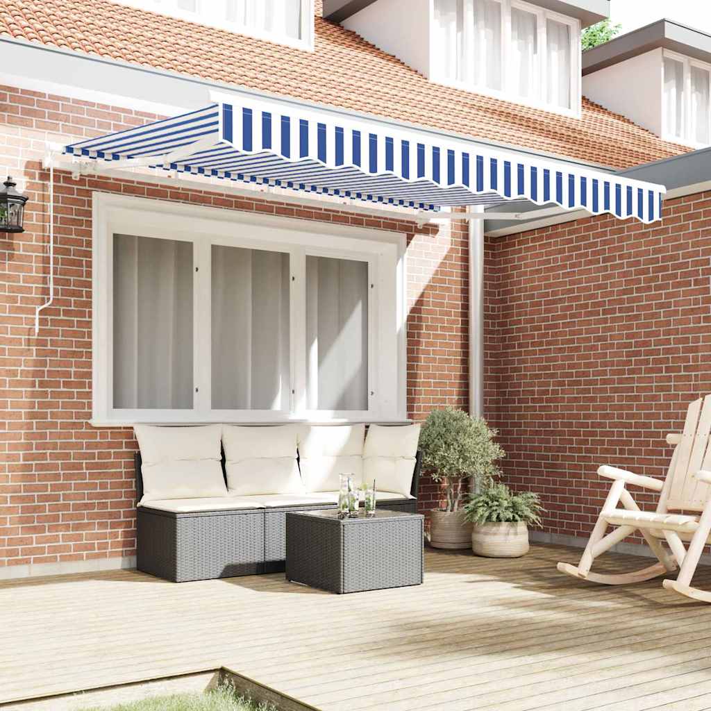 Einziehbare Markise Blau 300 x 200 cm Stoff