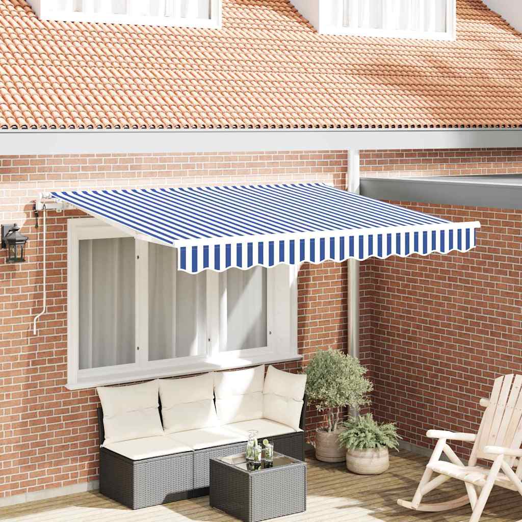 Einziehbare Markise Blau 300 x 200 cm Stoff