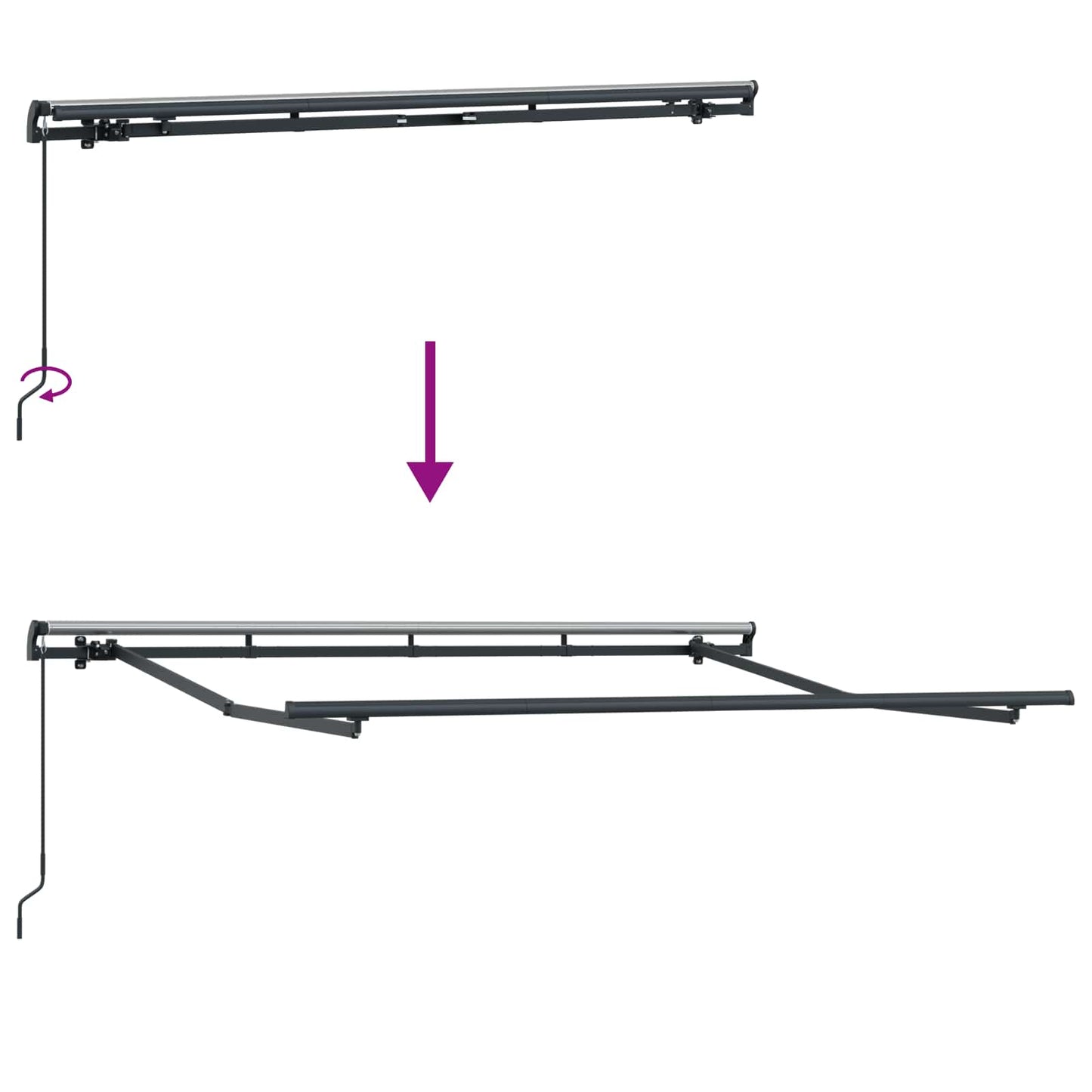 Einziehbare Markise Creme 300 x 200 cm Stoff