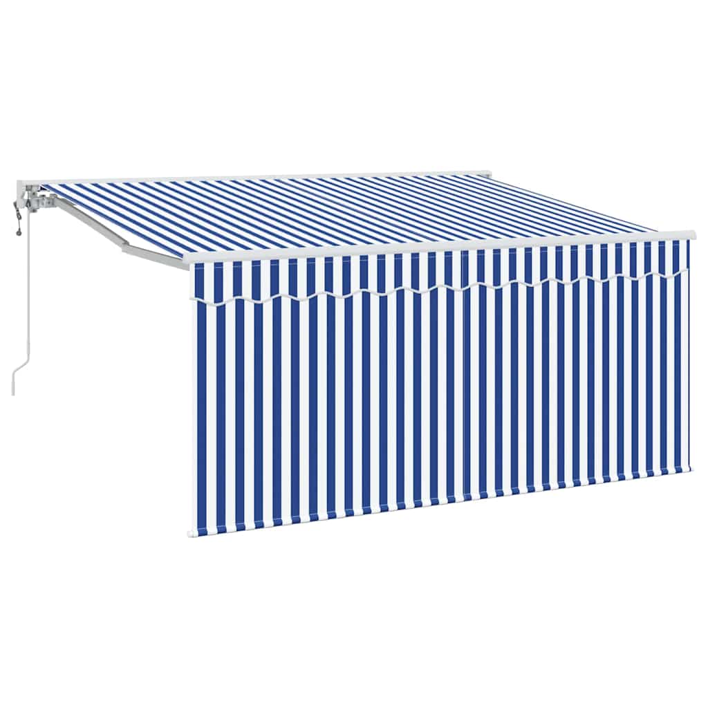 Einziehbare Markise Blau und Weiß 300 x 200 cm