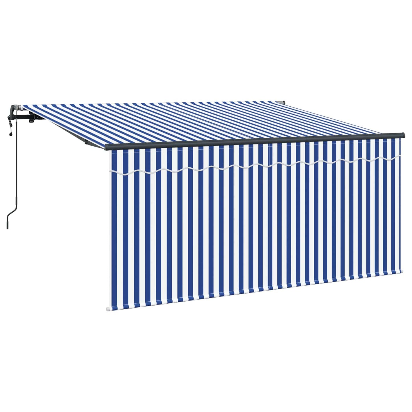 Einziehbare Markise Blau und Weiß 300 x 200 cm