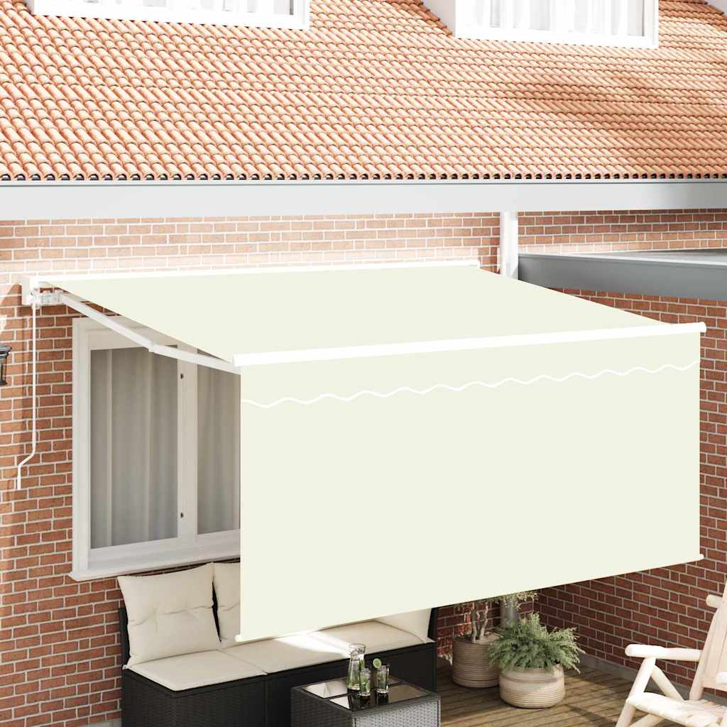 Einziehbare Markise Creme 300 x 200 cm Polyester und Aluminium