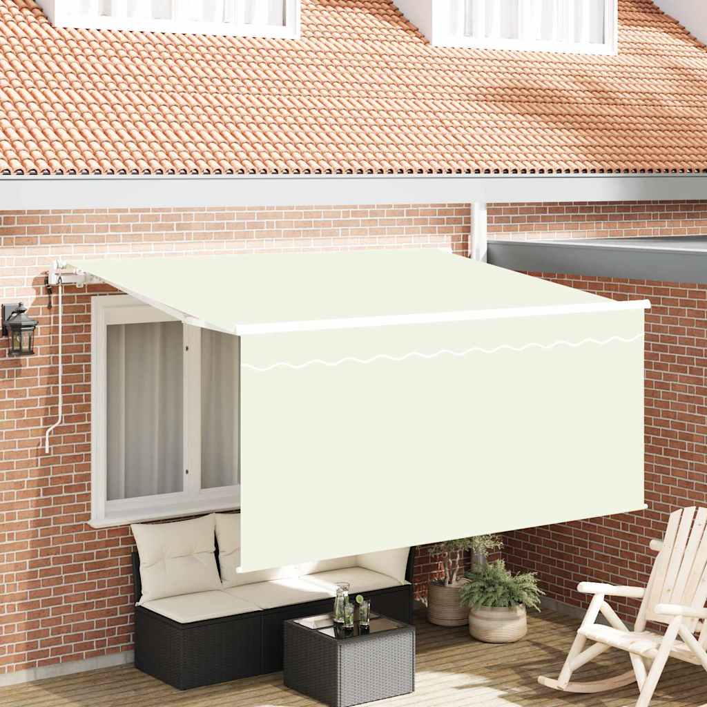 Einziehbare Markise Creme 300 x 200 cm Polyester und Aluminium