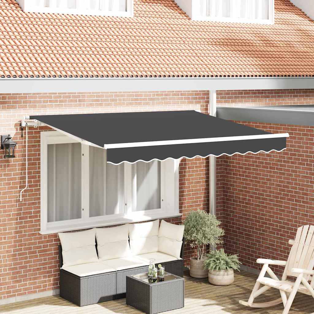Einziehbare Markise Anthrazit 300 x 200 cm Stoff