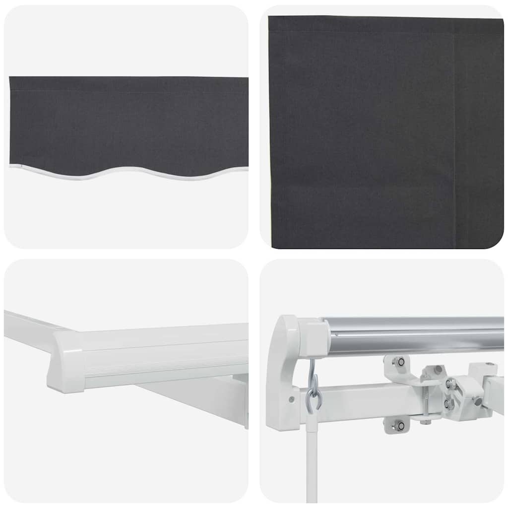 Einziehbare Markise Gestreift Anthrazit 300 x 200 cm Stoff