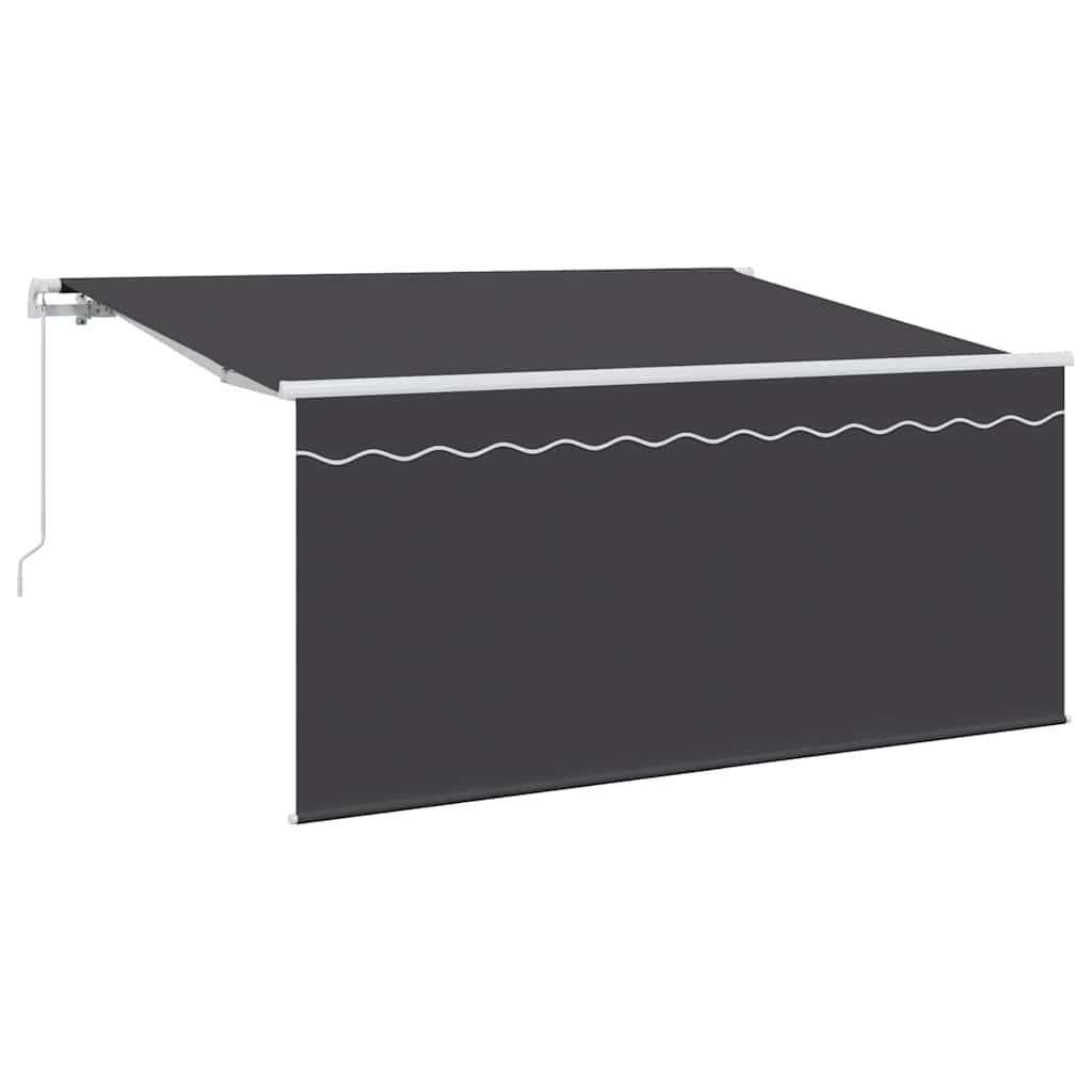Einziehbare Markise Gestreift Anthrazit 300 x 200 cm Stoff