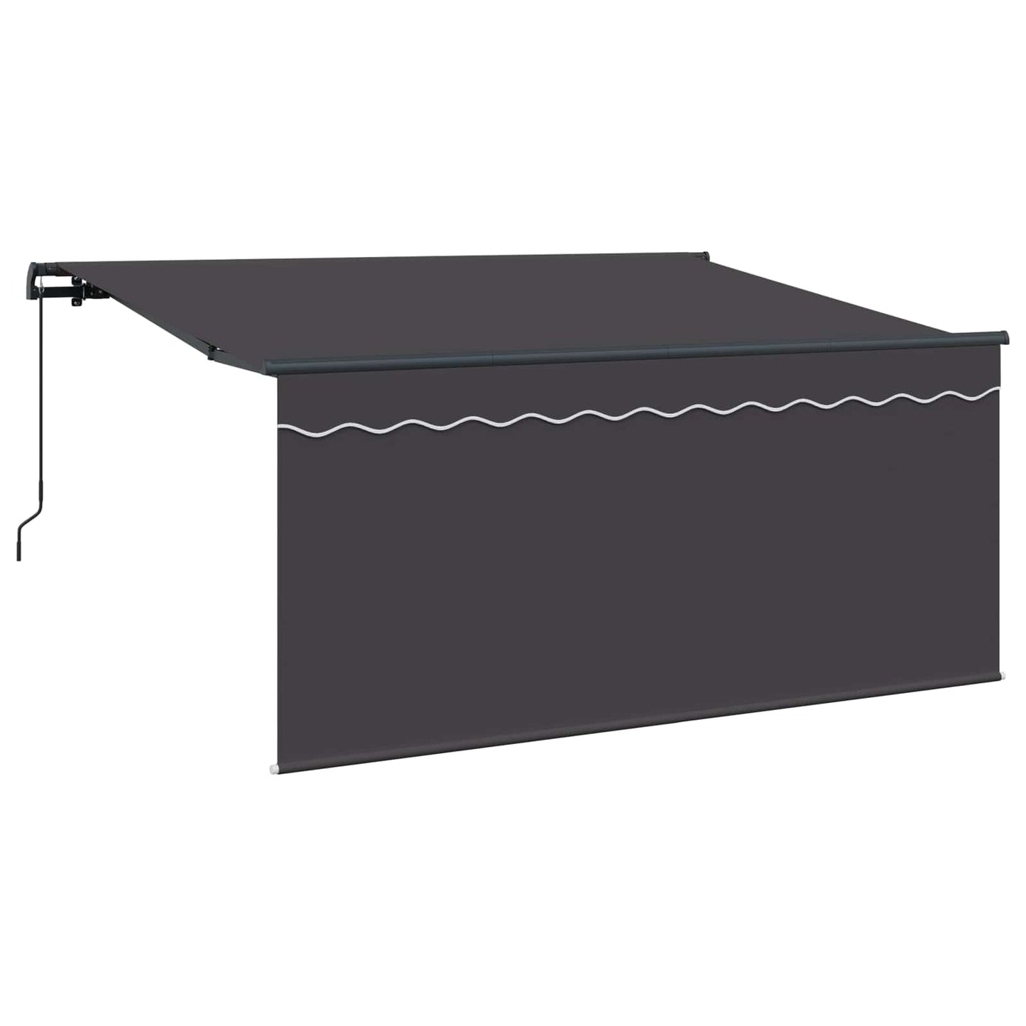 Einziehbare Markise Gestreift Anthrazit 300 x 200 cm Stoff