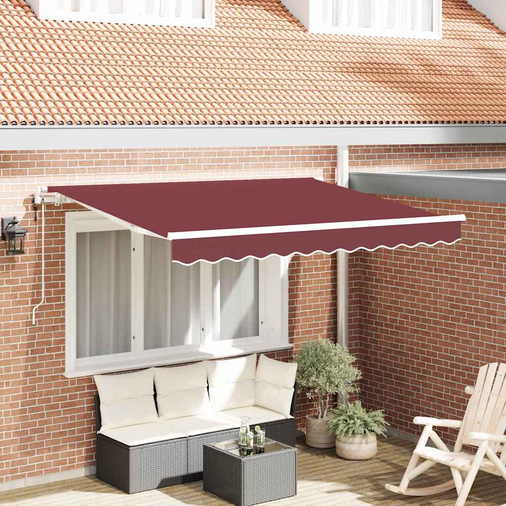 Einziehbare Markise Bordeauxrot 300 x 200 cm Stoff