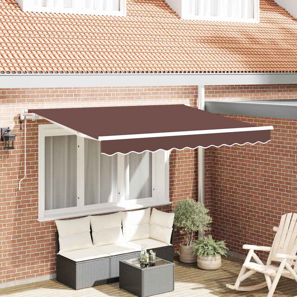 Einziehbare Markise Braun 300 x 200 cm Stoff