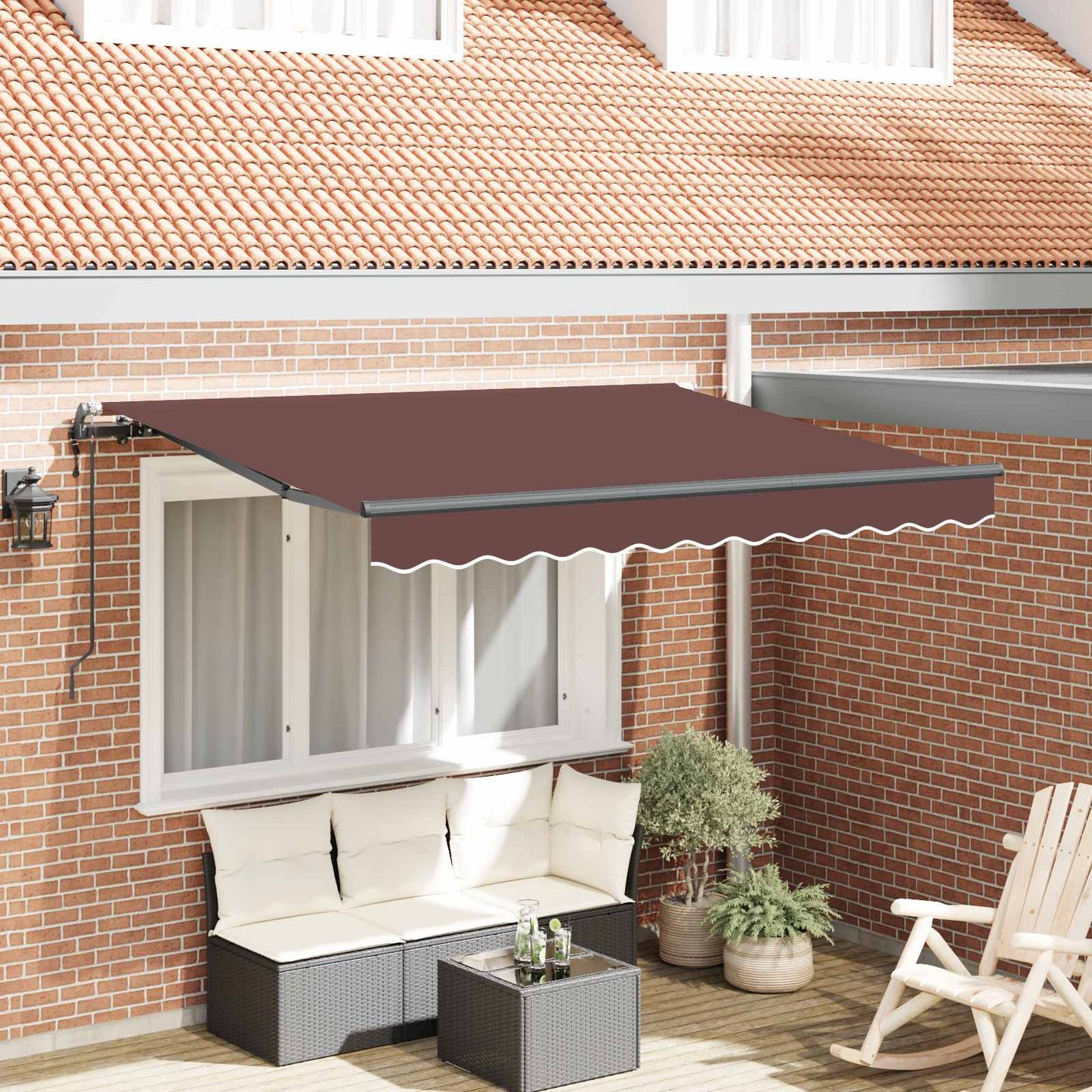 Einziehbare Markise Braun 300 x 200 cm Stoff