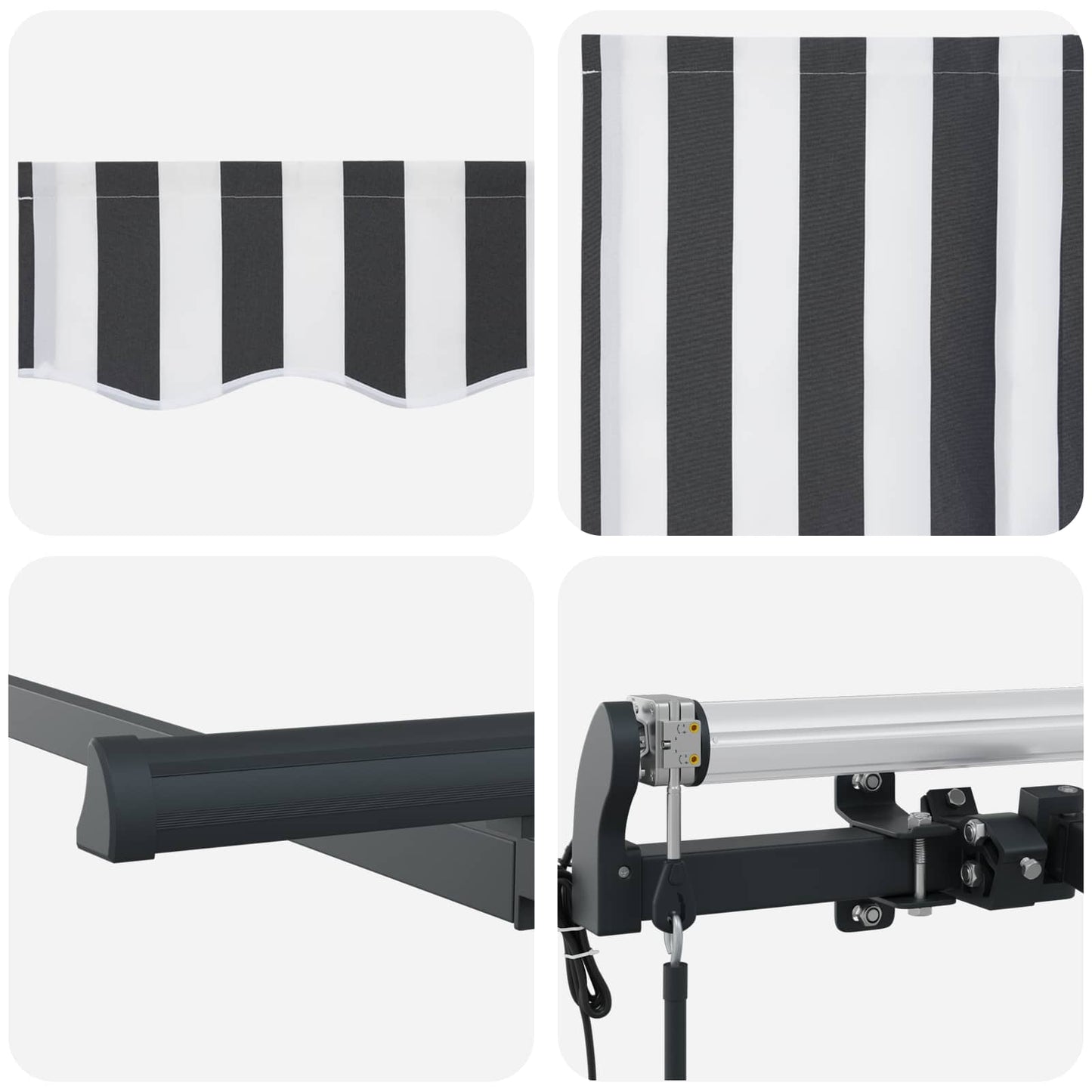 Einziehbare Markise Anthrazit 300 x 200 cm Stoff