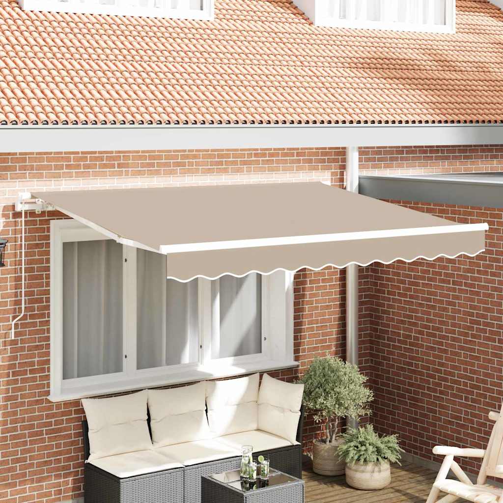Einziehbare Markise Beige 300 x 200 cm Stoff