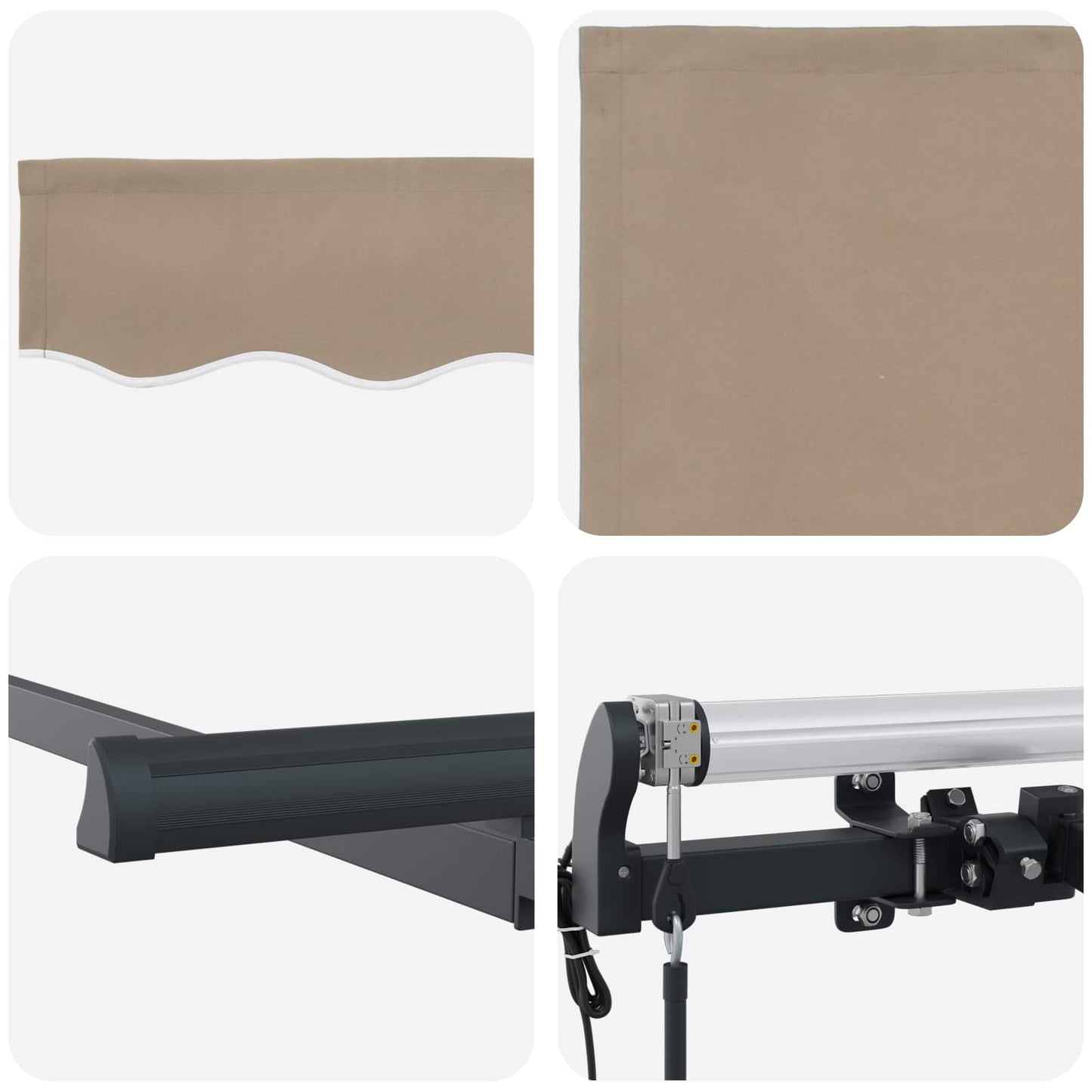 Einziehbare Markise Beige 300 x 200 cm Stoff