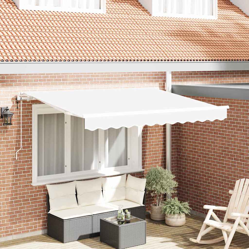 Einziehbare Markise Weiß 300 x 200 cm Stoff