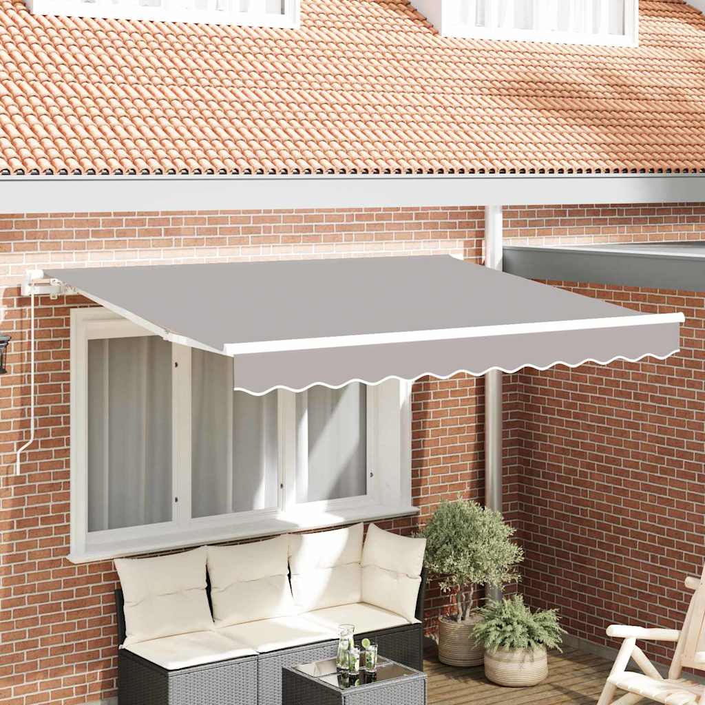 Einziehbare Markise Hellgrau 300 x 200 cm Stoff