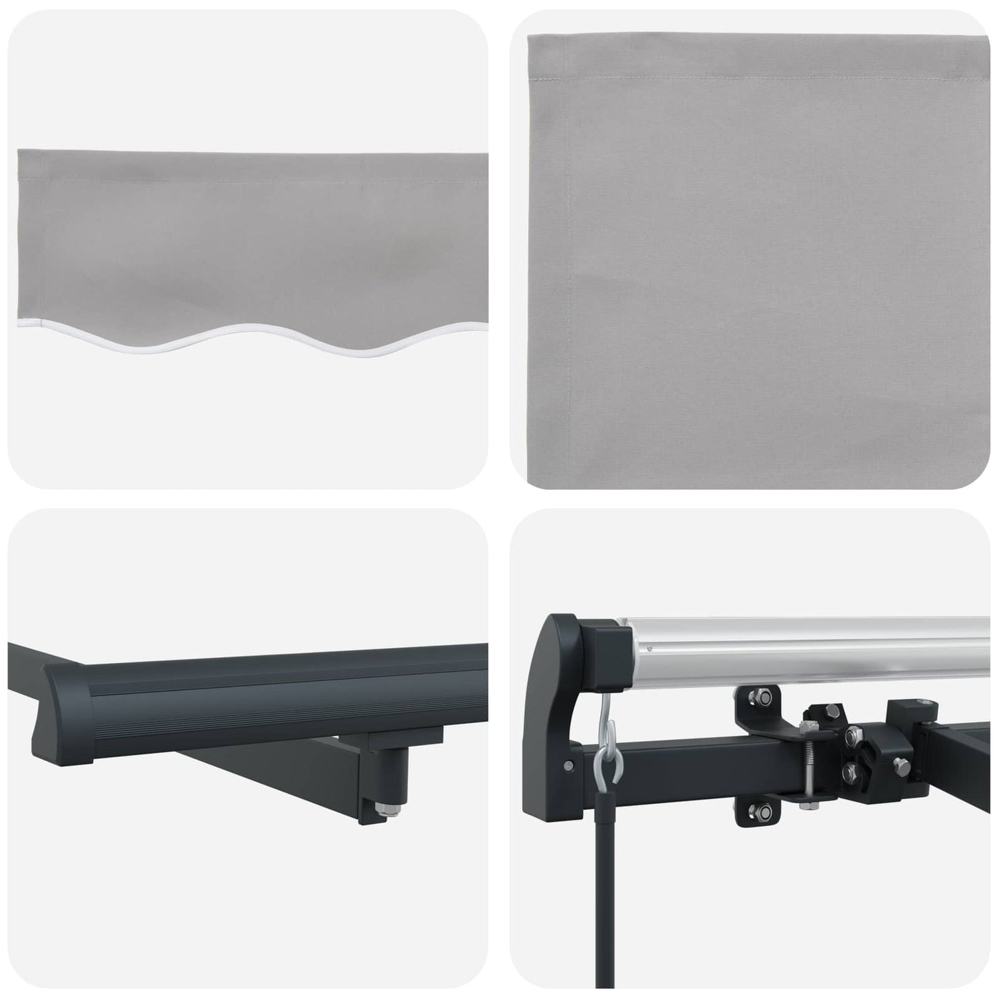 Einziehbare Markise Hellgrau 300 x 200 cm Stoff