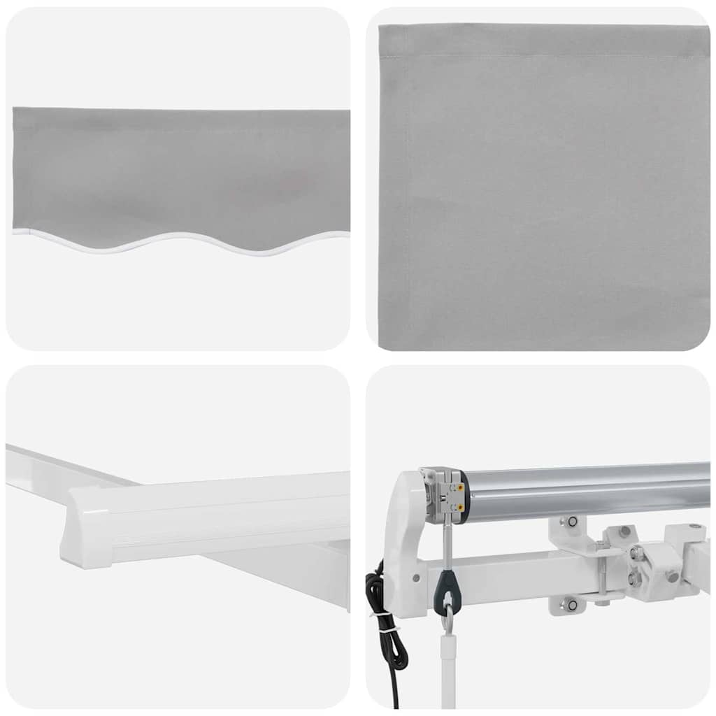 Einziehbare Markise Hellgrau 300 x 200 cm Stoff