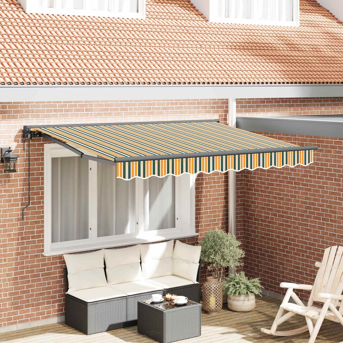 Einziehbare Markise Grün 300 x 200 cm Stoff