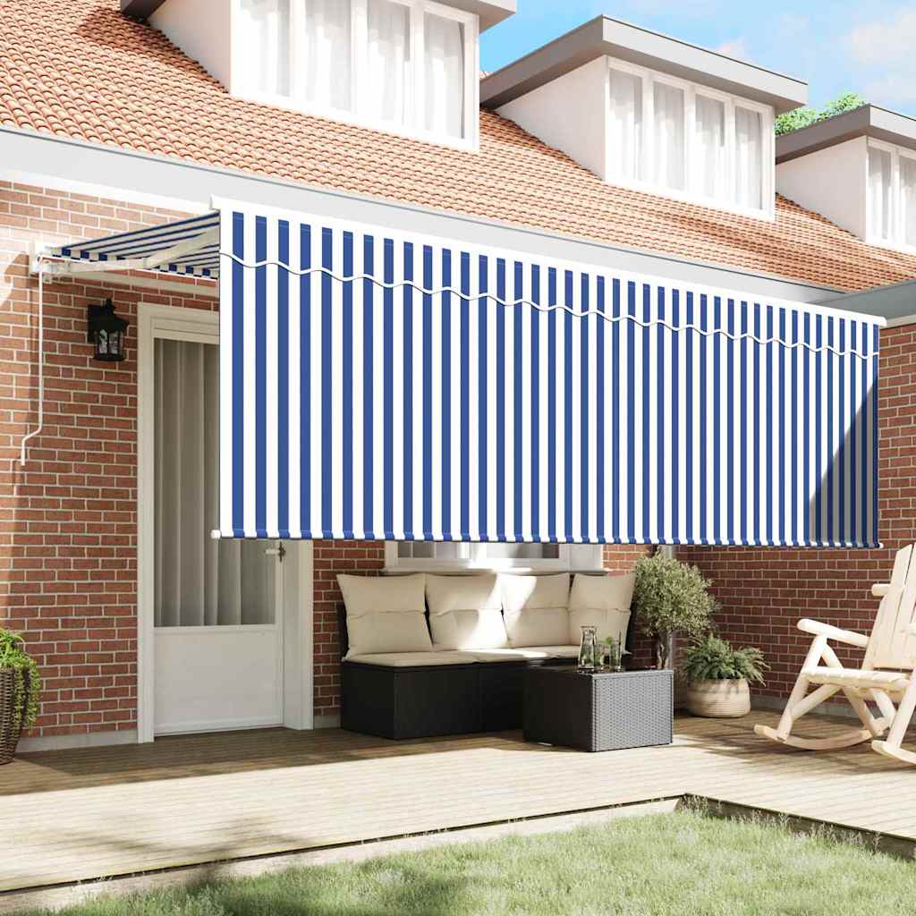 Einziehbare Markise Blau 350 x 200 cm Stoff