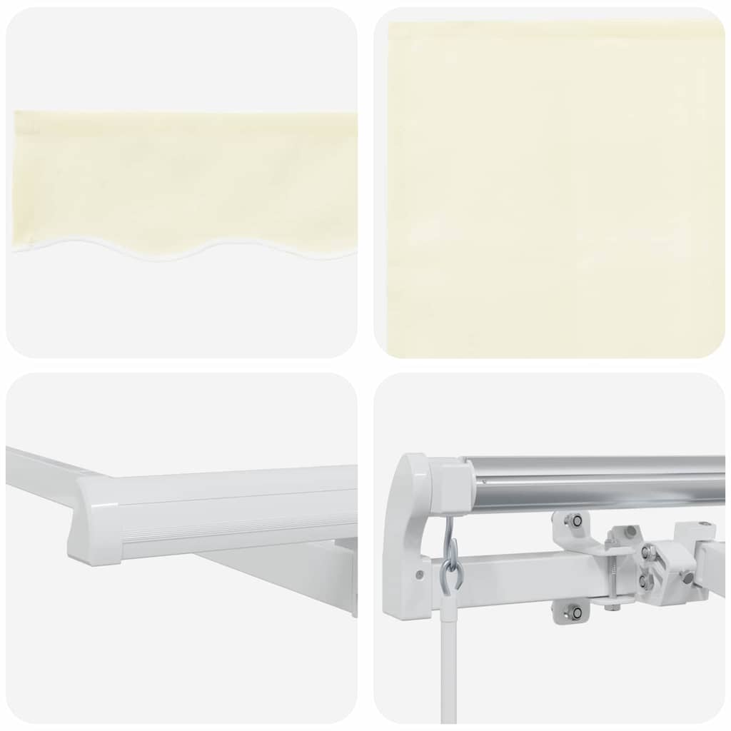 Einziehbare Markise Creme 350 x 200 cm Polyester und Aluminium