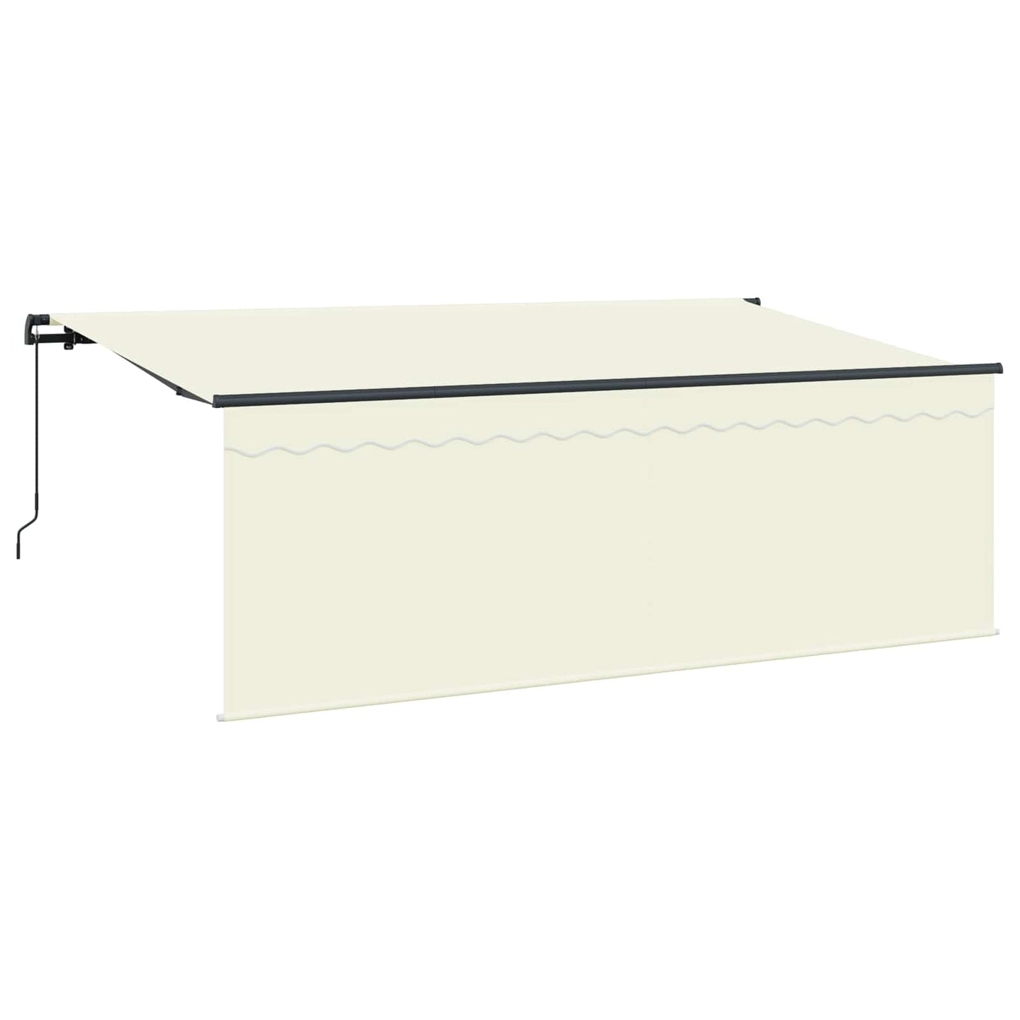 Einziehbare Markise Creme 350 x 200 cm Polyester und Aluminium