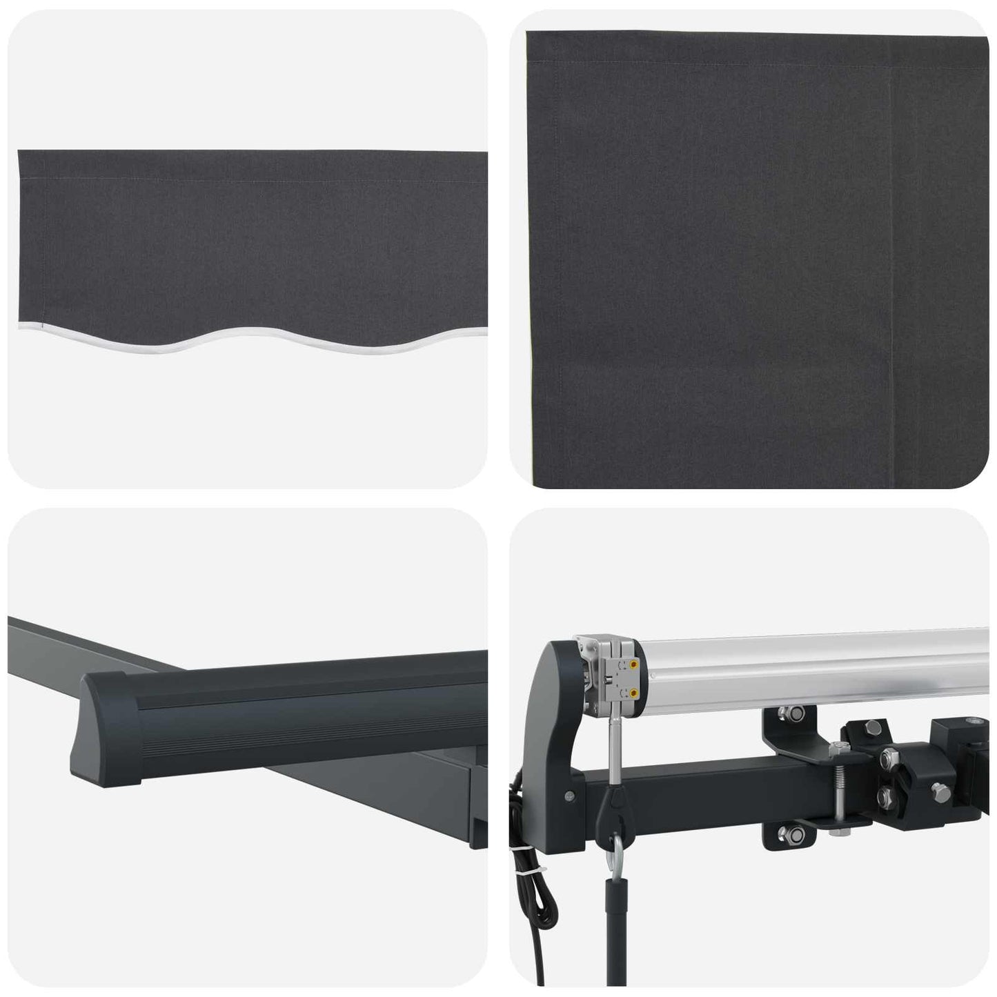 Einziehbare Markise Anthrazit 350 x 200 cm Stoff