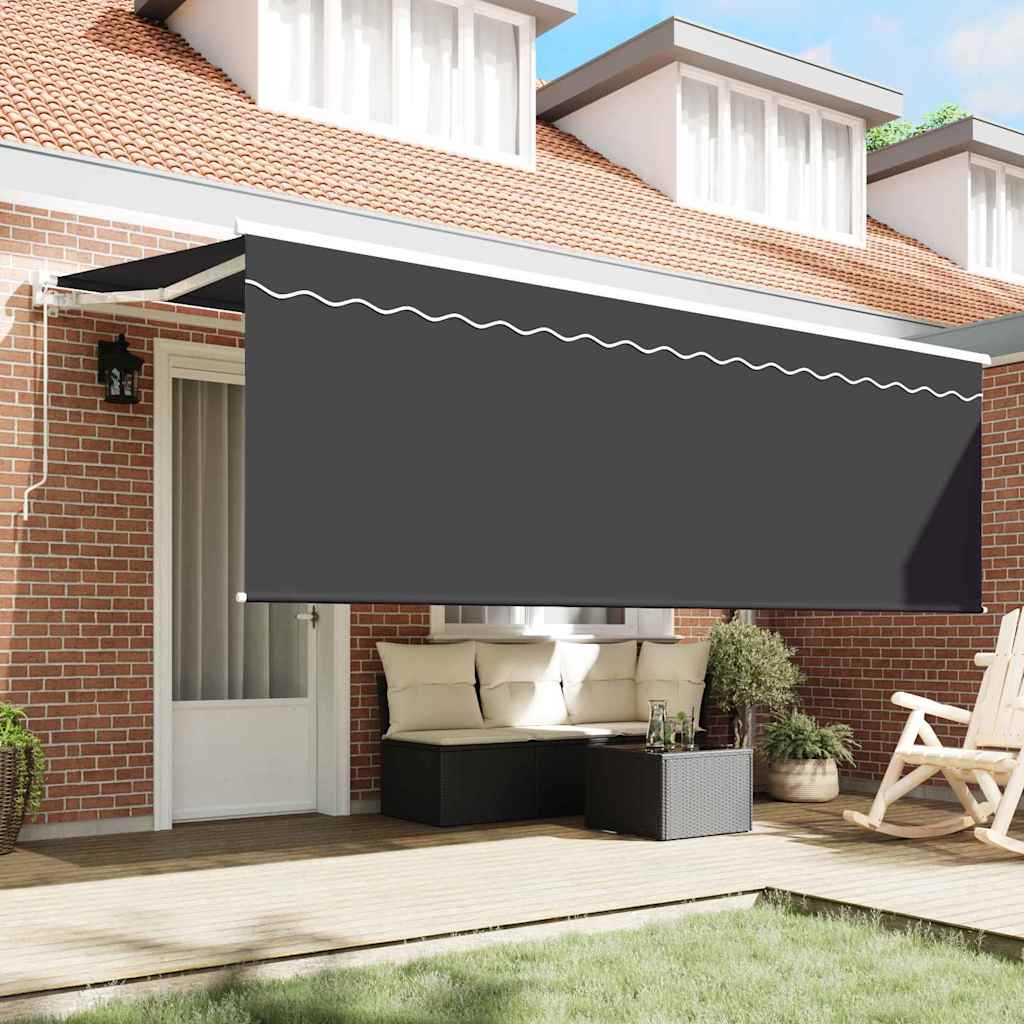 Einziehbare Markise Creme 350 x 200 cm Polyester und Aluminium