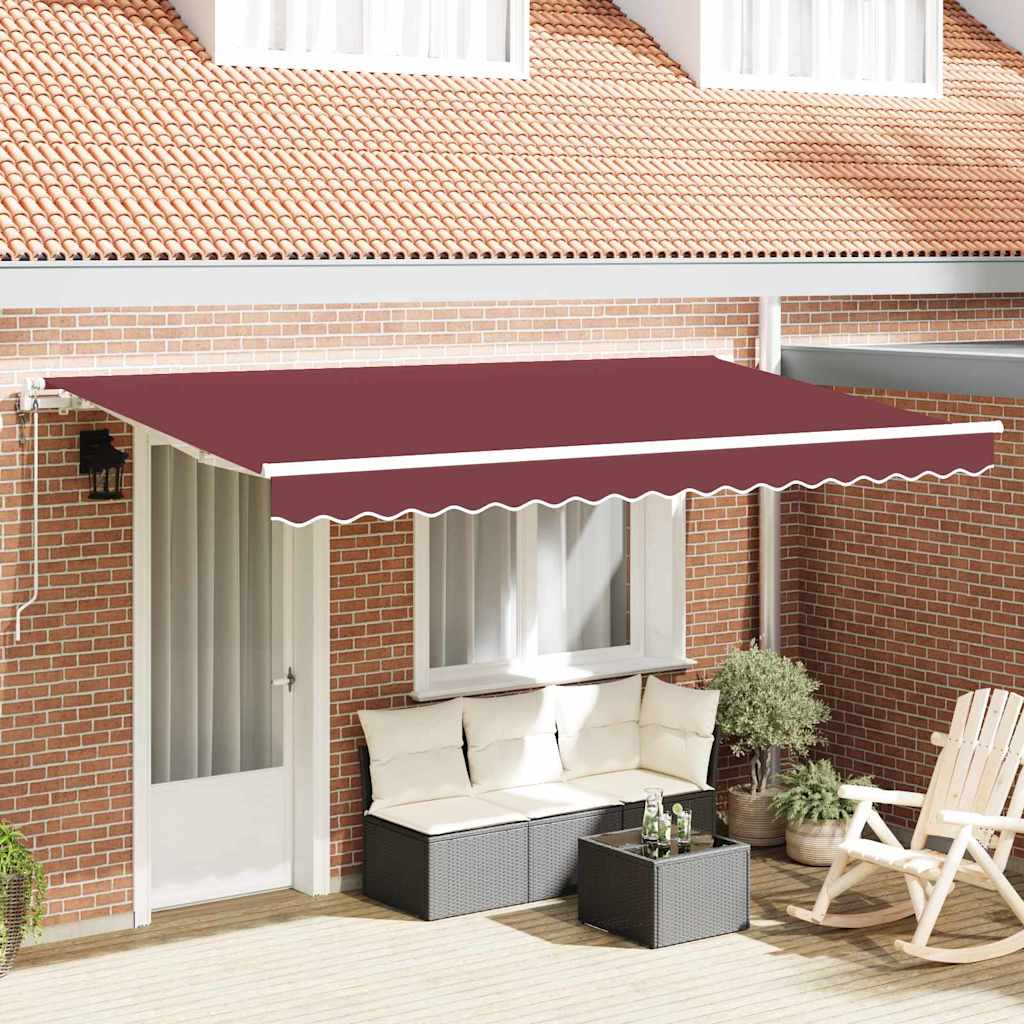 Einziehbare Markise Bordeauxrot 350 x 200 cm Stoff