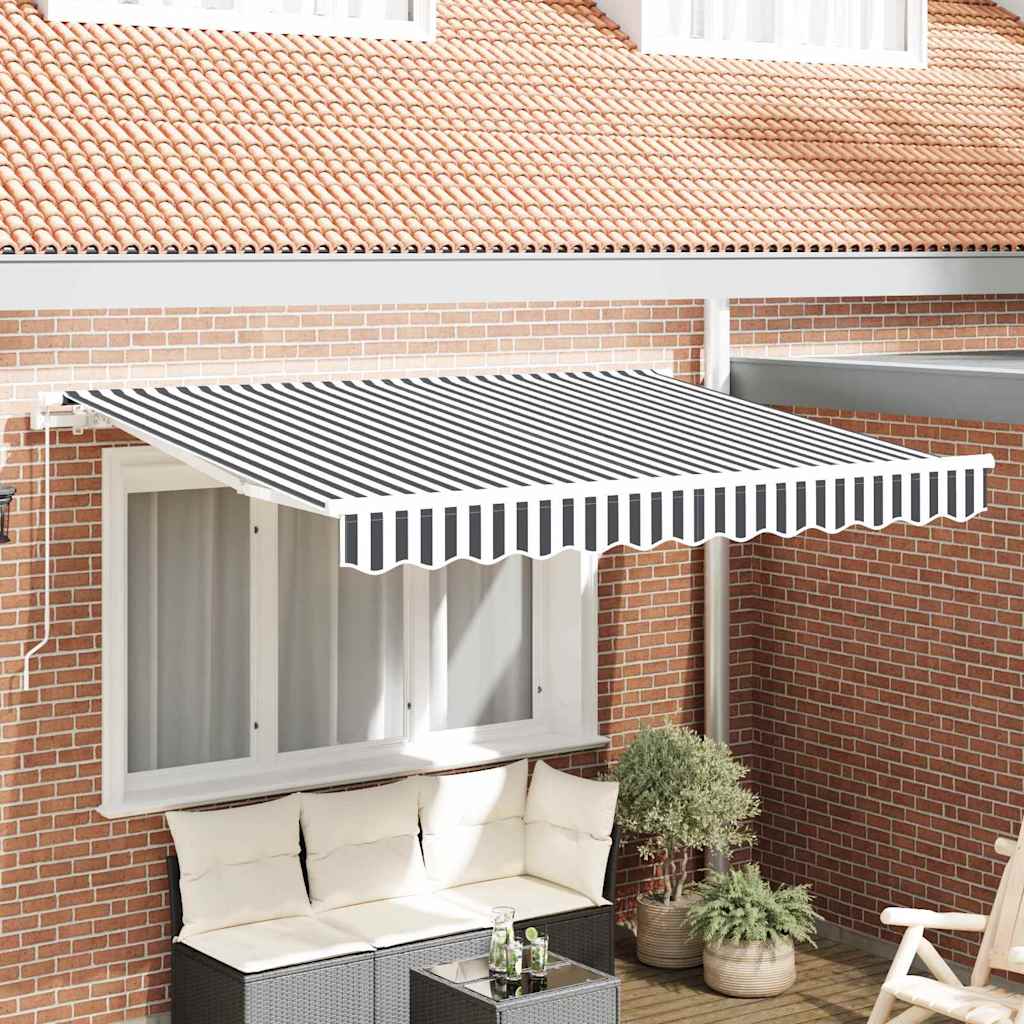 Einziehbare Markise Anthrazit 350 x 200 cm Stoff