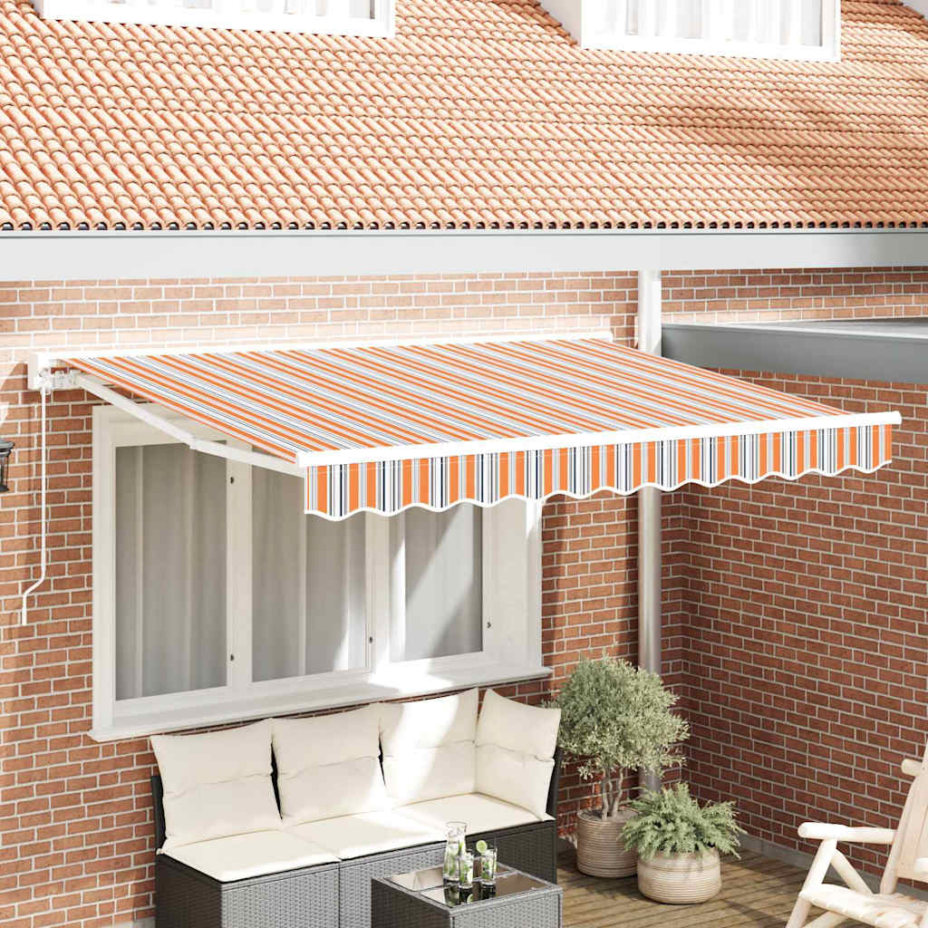 Markisenrahmen Blau und Orange 350 x 200 cm