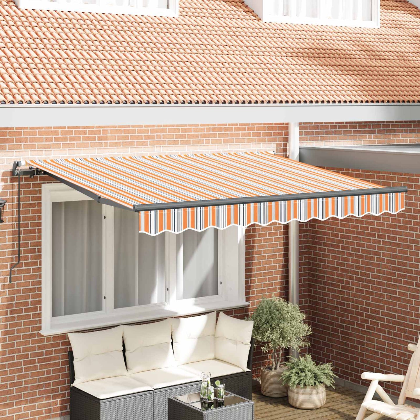 Einziehbare Markise Mehrfarbig 350 x 200 cm Stoff
