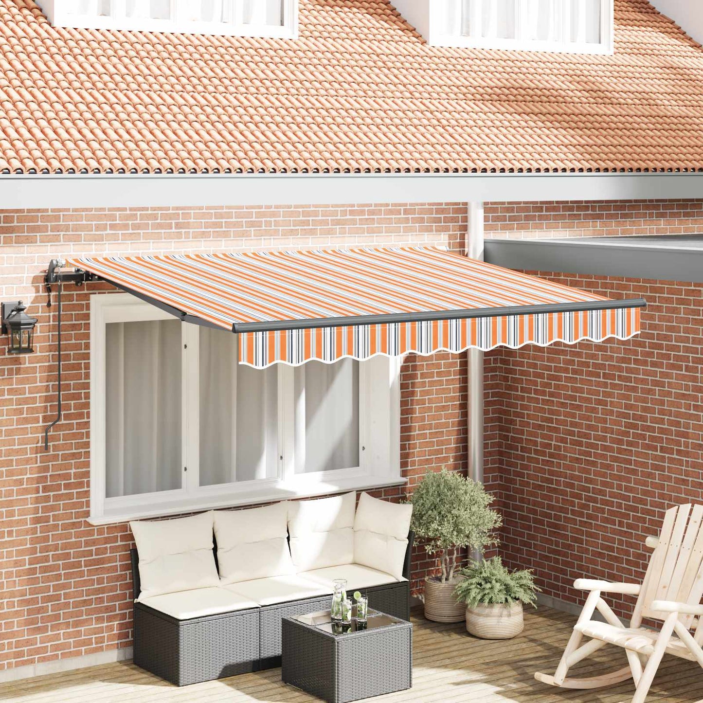Einziehbare Markise Mehrfarbig 350 x 200 cm Stoff