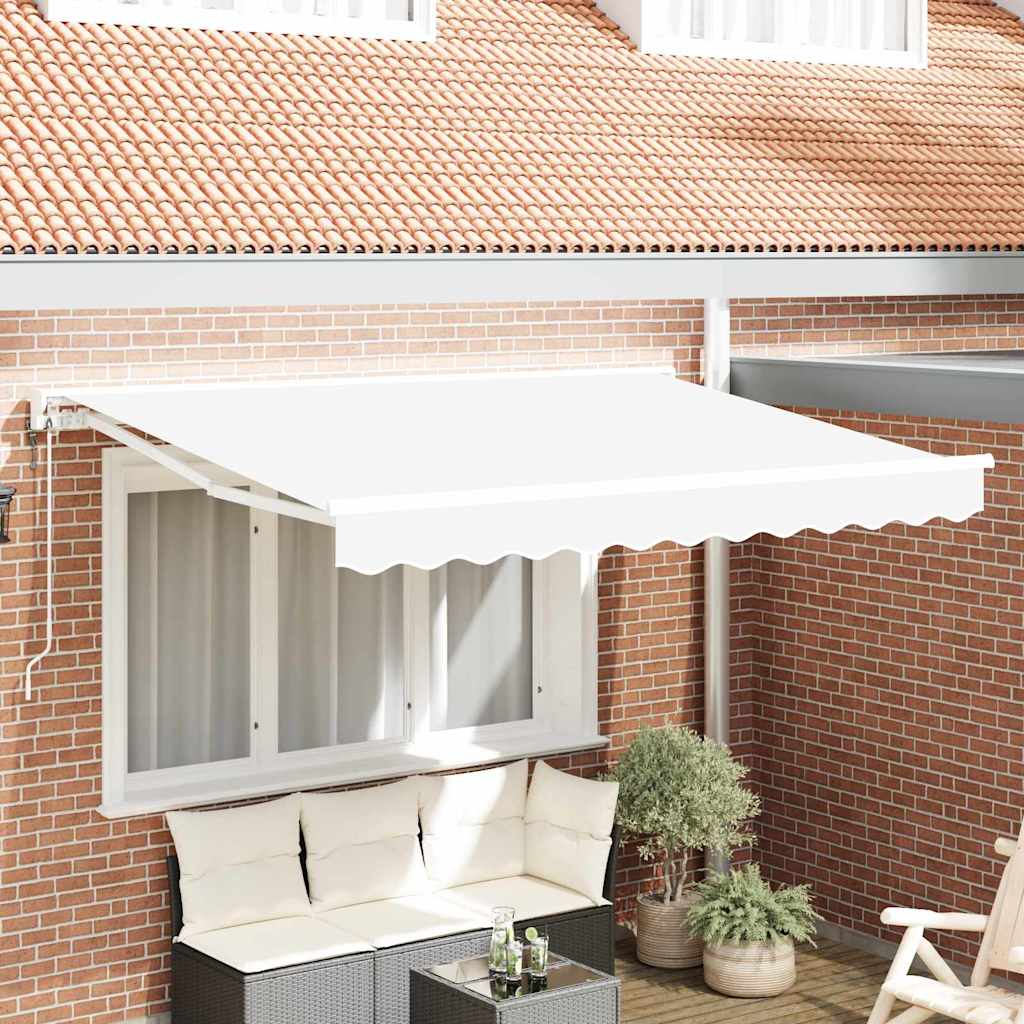 Markisenrahmen Weiß 350 x 200 cm Polyester mit PU-Beschichtung