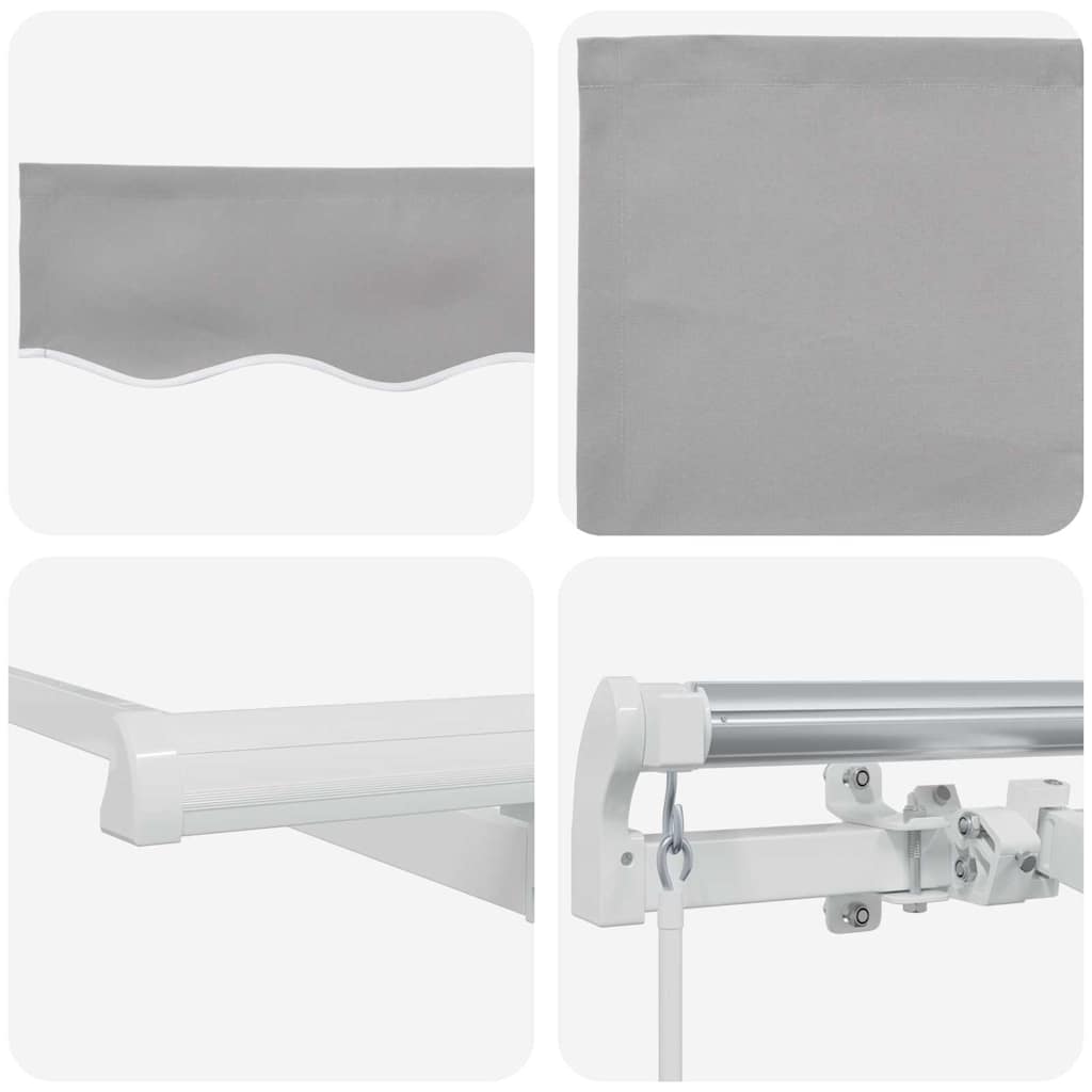 Einziehbare Markise Hellgrau 350 x 200 cm Stoff