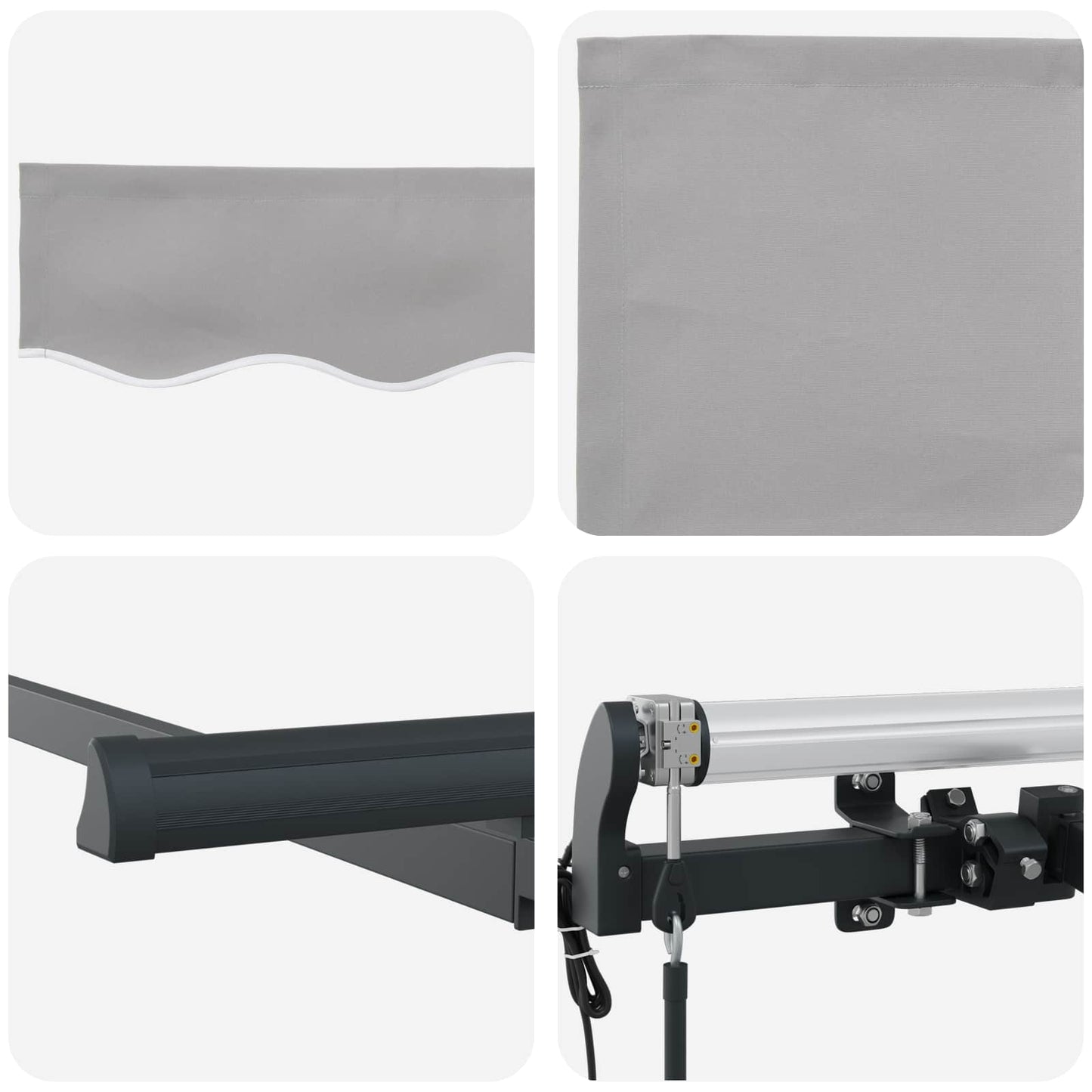 Einziehbare Markise Hellgrau 350 x 200 cm Stoff